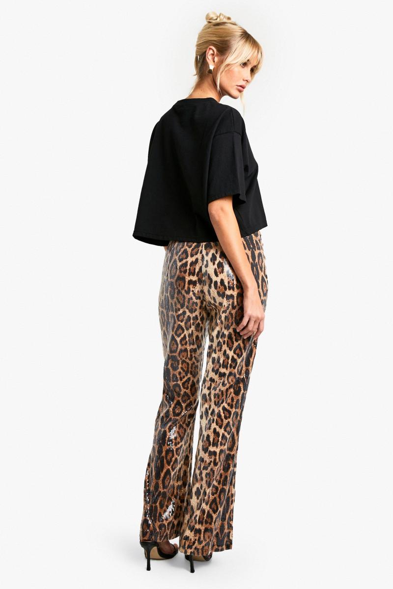 Леопардові брюки-кльош